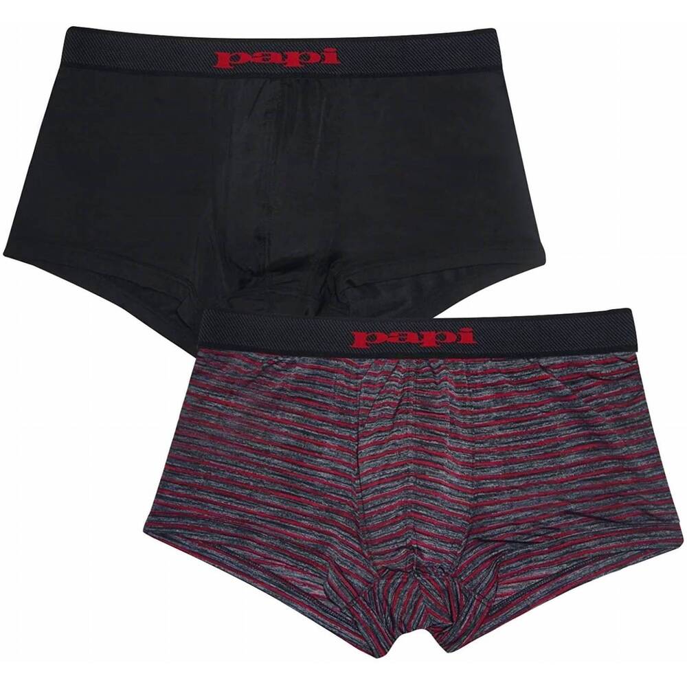 NEW PAPI men's cool brazilian trunks - 2 pack in black/red